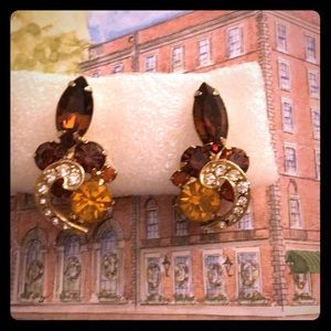 WEISS Signed Clip on Earrings